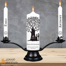 Load image into Gallery viewer, Personalised Wedding Candles Tree Silhouette