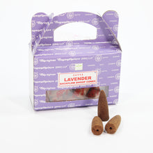 Load image into Gallery viewer, Satya Lavender Backflow Dhoop Cone