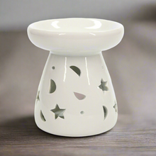 Load image into Gallery viewer, Large Classic White Oil Burner - Moon & Star