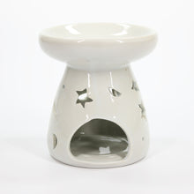Load image into Gallery viewer, Large Classic White Oil Burner - Moon & Star
