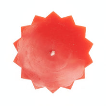 Load image into Gallery viewer, Top down view of the 14 point red candle