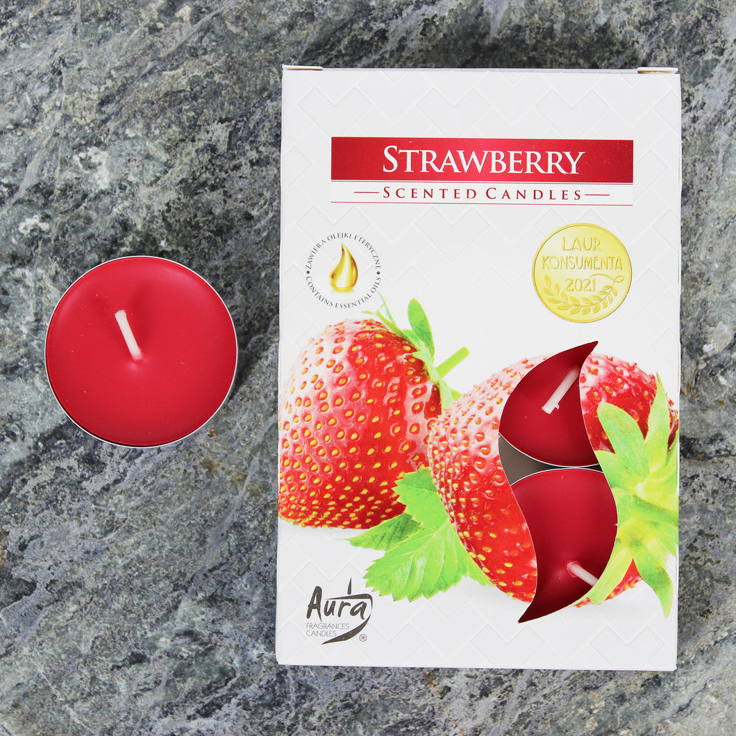 Strawberry Scented Tealights - Pack of 6