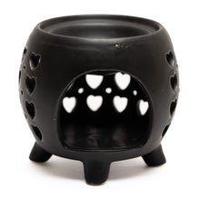 Load image into Gallery viewer, Squat Pot Oil Burner Multi Hearts - Matt Black