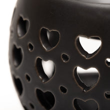 Load image into Gallery viewer, Squat Pot Oil Burner Multi Hearts - Matt Black