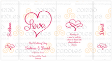 Load image into Gallery viewer, Personalised Wedding Candles Love Infinity