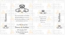 Load image into Gallery viewer, Personalised Wedding Candles Claddagh
