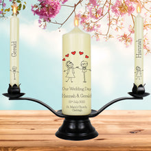 Load image into Gallery viewer, Personalised Wedding Candles Love Doodle