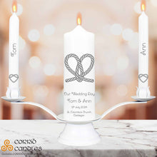 Load image into Gallery viewer, Personalised Wedding Candles Tying the Knot