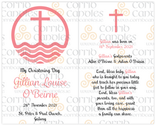 Load image into Gallery viewer, Personalised Christening Candle Pink Cross