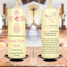 Load image into Gallery viewer, Personalised Christening Candle Pink Dove
