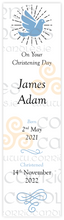 Load image into Gallery viewer, Personalised Oval Christening Candle Blue Dove