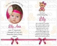 Load image into Gallery viewer, Personalised Christening Candle Pink Bow