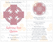 Load image into Gallery viewer, Personalised Christening  Candle Celtic Knot Cross Pink