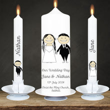 Load image into Gallery viewer, Personalised Wedding Candles Black Tie
