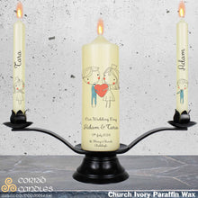 Load image into Gallery viewer, Personalised Wedding Candles Cute Couple