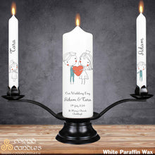 Load image into Gallery viewer, Personalised Wedding Candles Cute Couple
