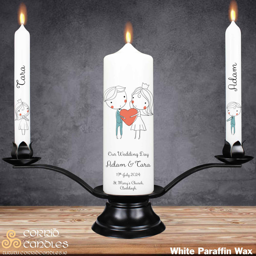 Personalised Wedding Candles Cute Couple