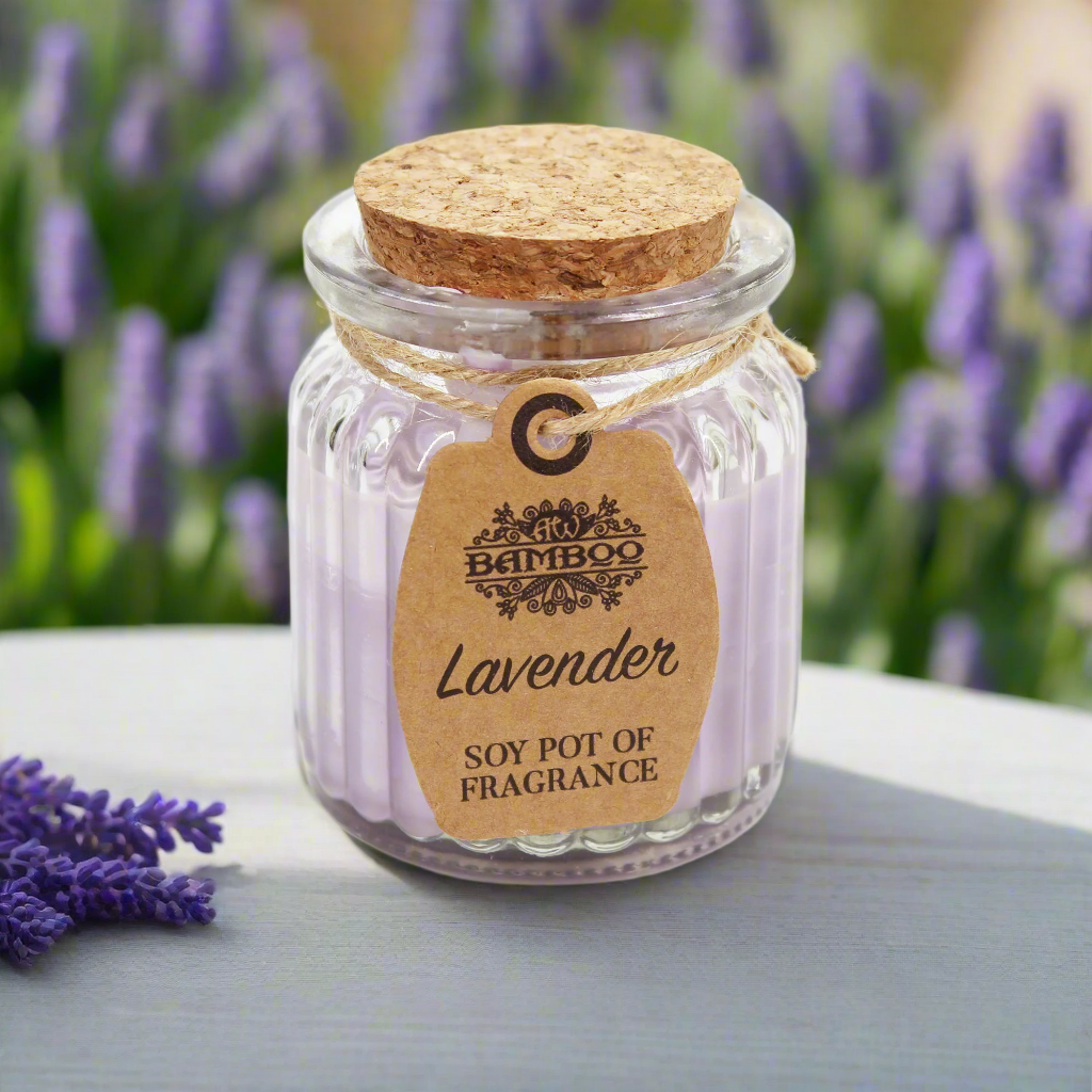 Lavender Scented Soy Wax Candle Pot