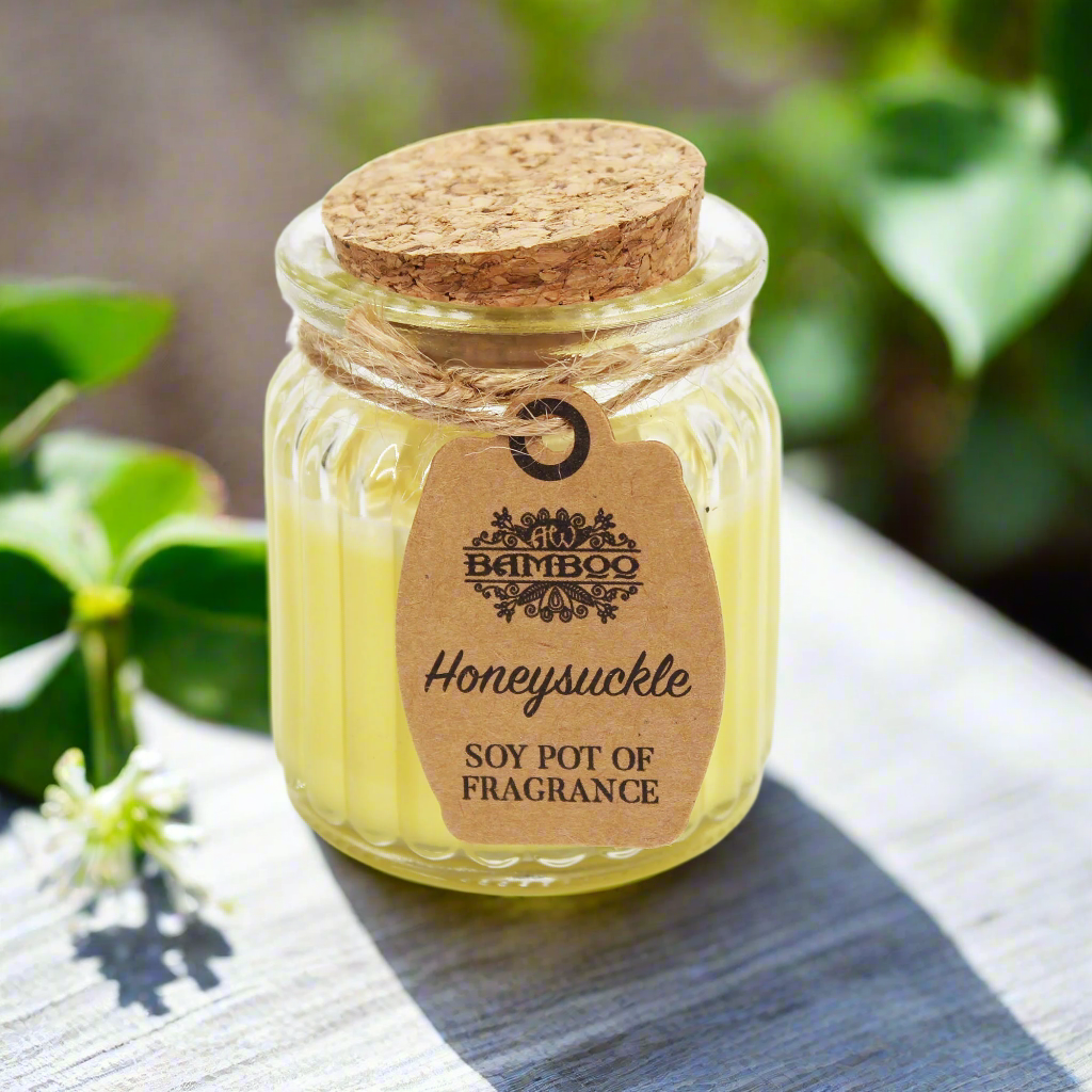 Honeysuckle Scented Soy Wax Candle Pot