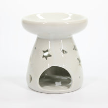 Load image into Gallery viewer, Large Classic White Oil Burner - Moon &amp; Star
