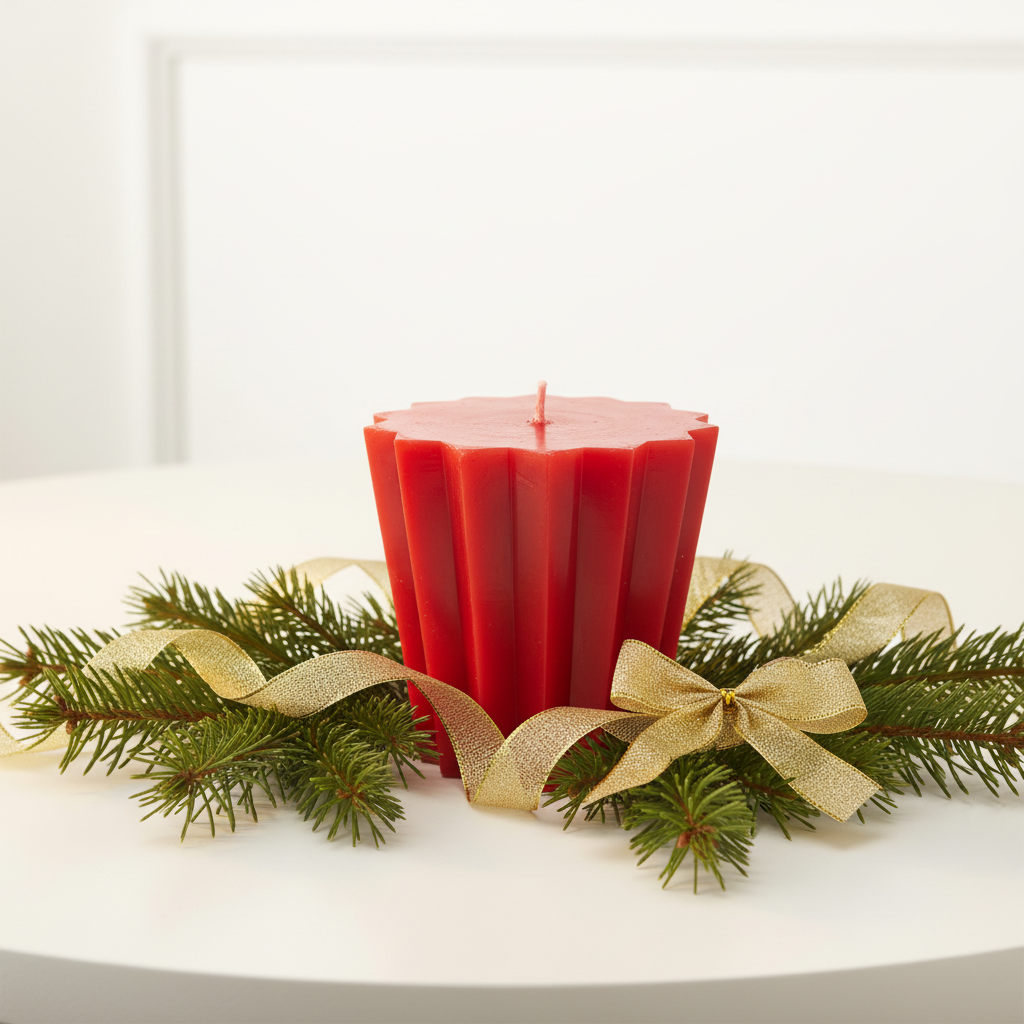A red christmas star candle