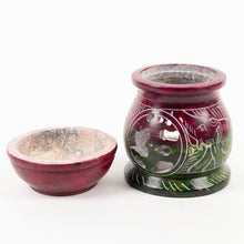 Load image into Gallery viewer, Om &amp; Elephant Soapstone Oil Burner - 8cm

