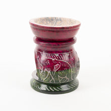 Load image into Gallery viewer, Om &amp; Elephant Soapstone Oil Burner - 8cm

