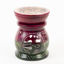 Load image into Gallery viewer, Om &amp; Elephant Soapstone Oil Burner - 8cm
