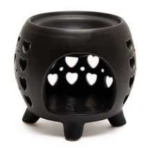 Load image into Gallery viewer, Squat Pot Oil Burner Multi Hearts - Matt Black
