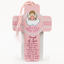Load image into Gallery viewer, Wood Cross 5 Inch | Guardian Angel Girl
