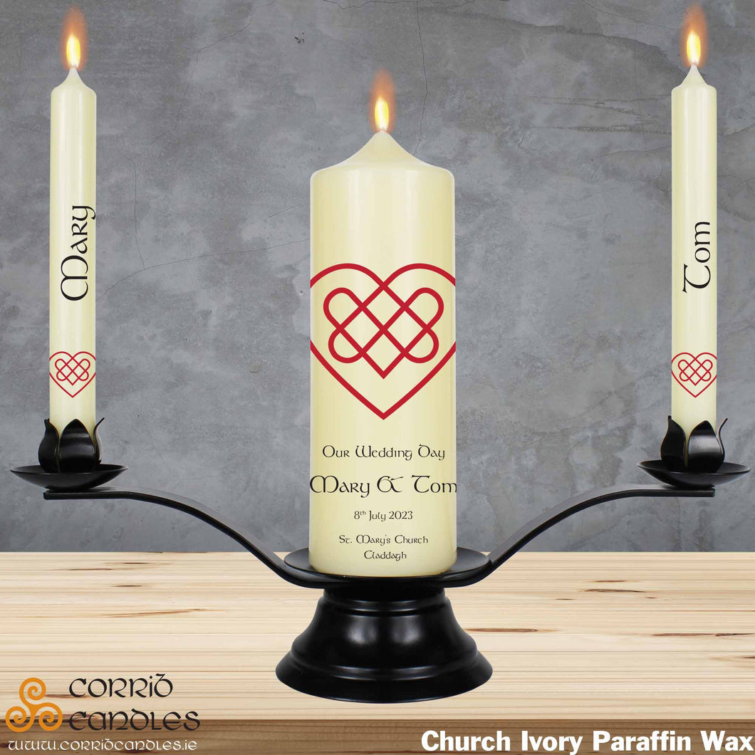 Personalised Wedding Candles Celtic Heart