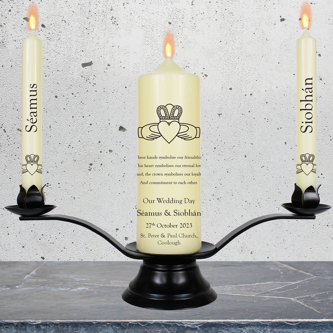 Personalised Wedding Candles Claddagh