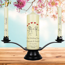 Load image into Gallery viewer, Personalised Wedding Candles Love Doodle
