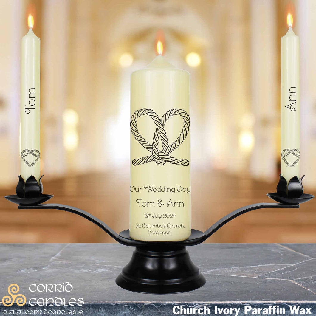 Personalised Wedding Candles Tying the Knot