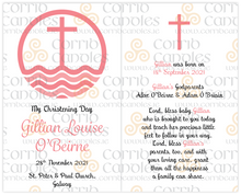 Load image into Gallery viewer, Personalised Christening Candle Pink Cross
