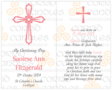 Load image into Gallery viewer, Personalised Baptism Candle Pink Cross
