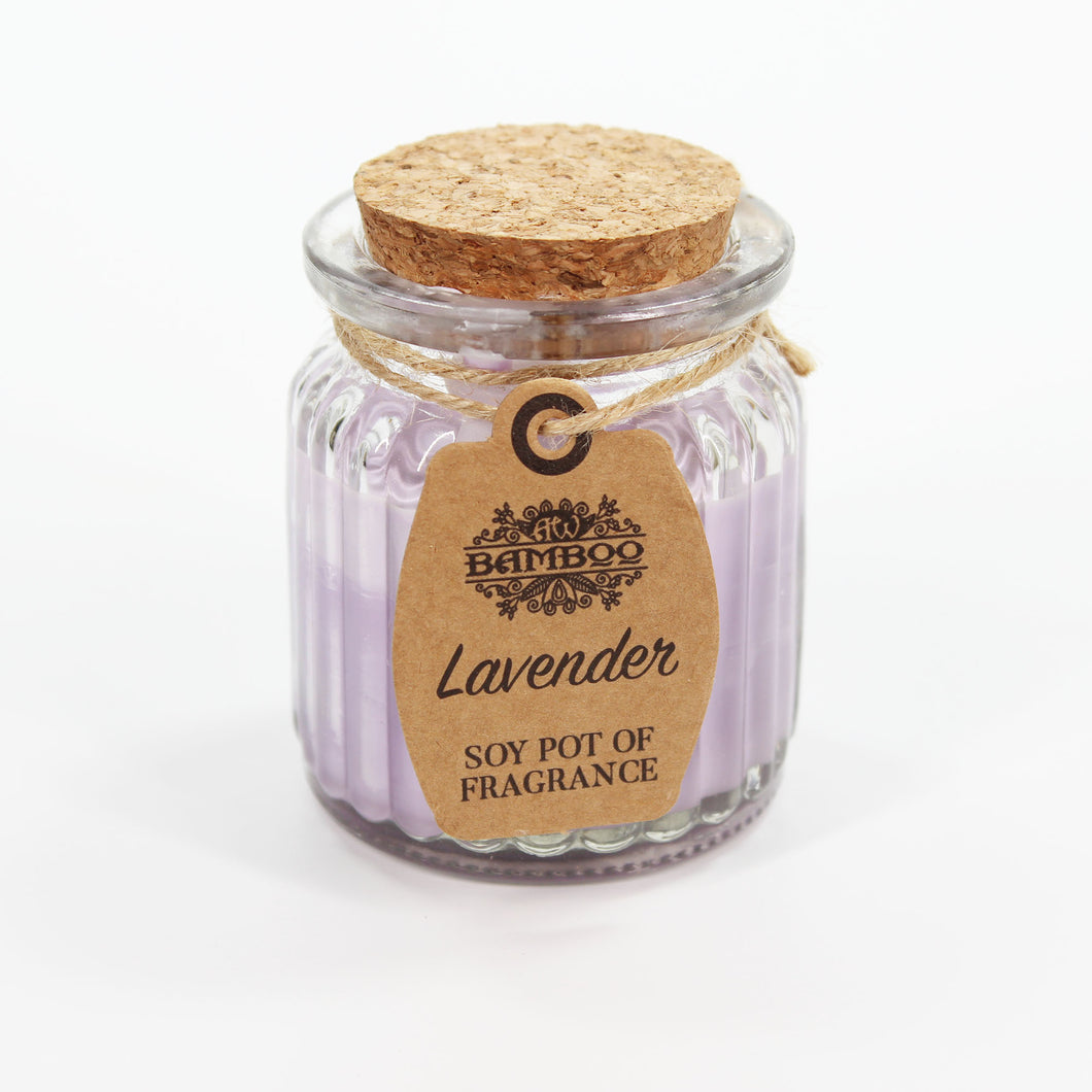 Lavender Scented Soy Wax Candle Pot