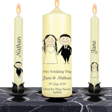 Load image into Gallery viewer, Personalised Wedding Candles Black Tie
